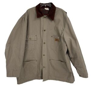Vintage 90s Duxbak Canvas Chore Barn Jacket Coat Size XXL Tan Hunting Lined